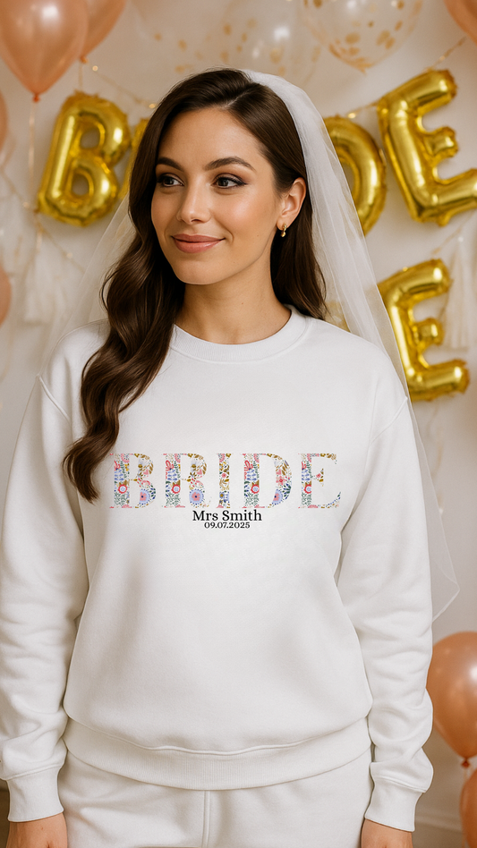 Floral Personalised Bride Sweatshirt
