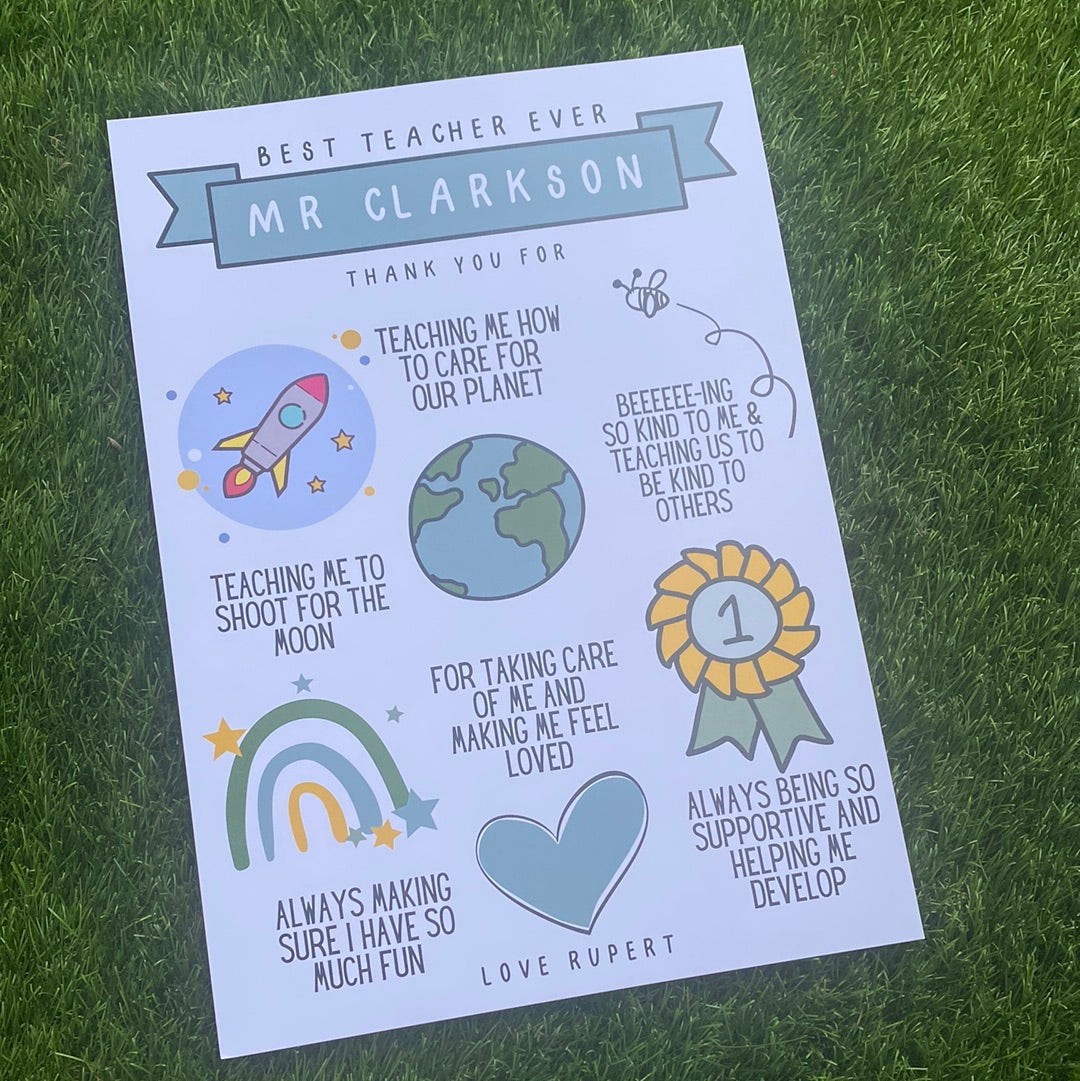 Personalised Teachers Print