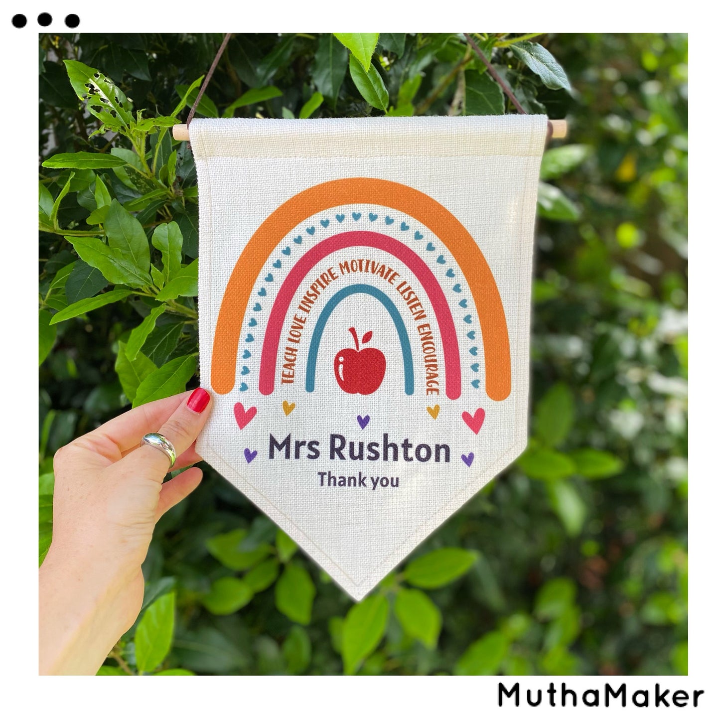 Personalised Teacher Linen Flag