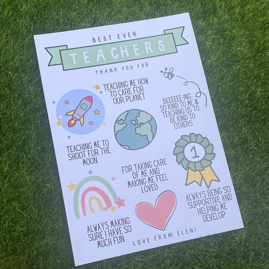 Personalised Teachers Print