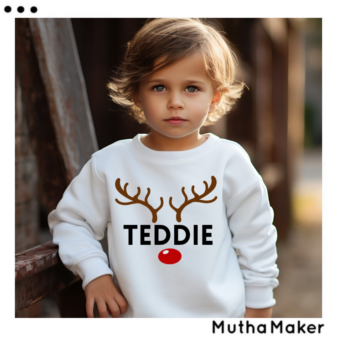 Personalised Kids Reindeer Sweatshirt