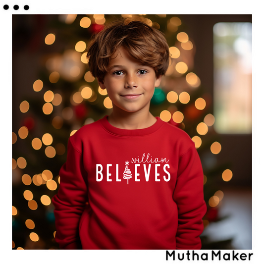 Kids Personalised Believes Sweatshirt