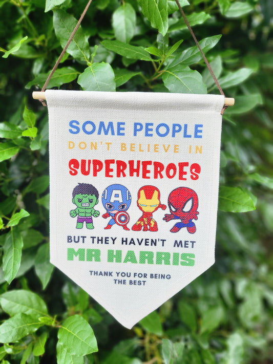 Personalised Teacher Linen Flag