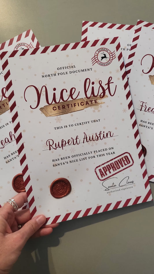 Nice List Certificate