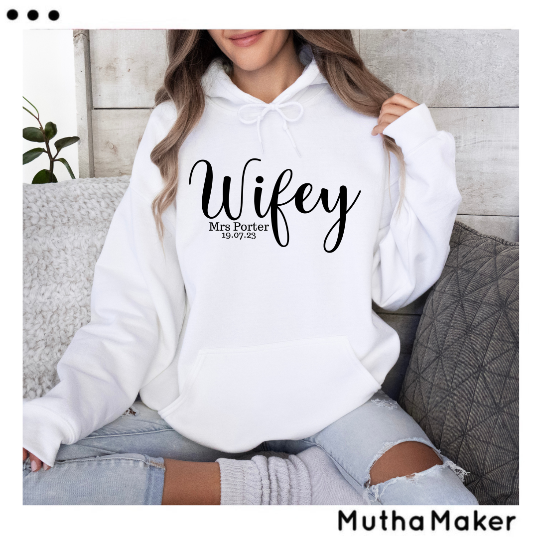 Personalised Wifey Hoodie