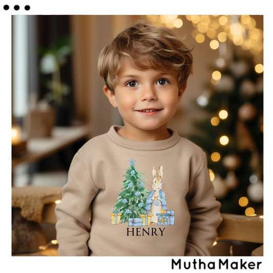 Personalised Kids Christmas Bunny Sweatshirt