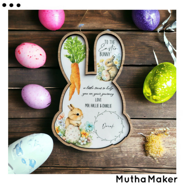Personalised Bunny Shape Easter Treat Board