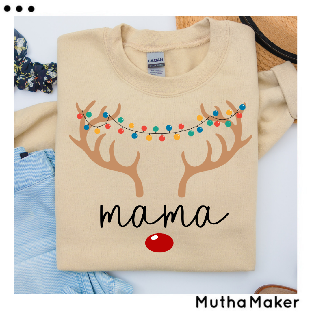 Personalised Fairy Light Antler Sweatshirt