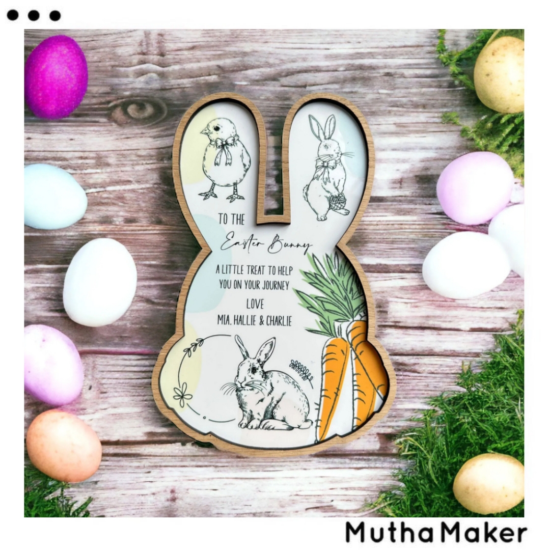 Personalised Bunny Shape Easter Treat Board