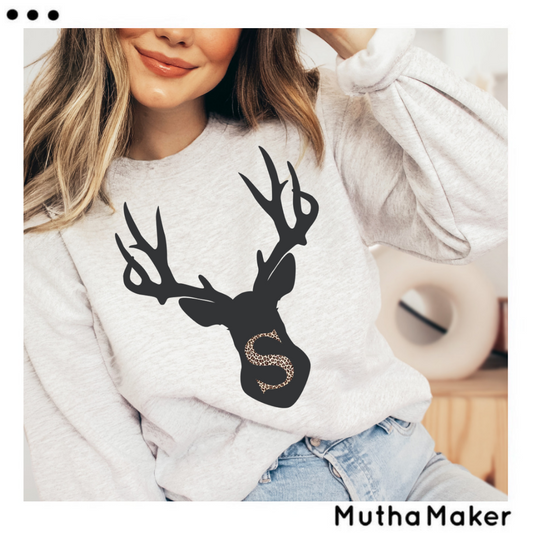 Adults Personalised Reindeer Initial Sweatshirt