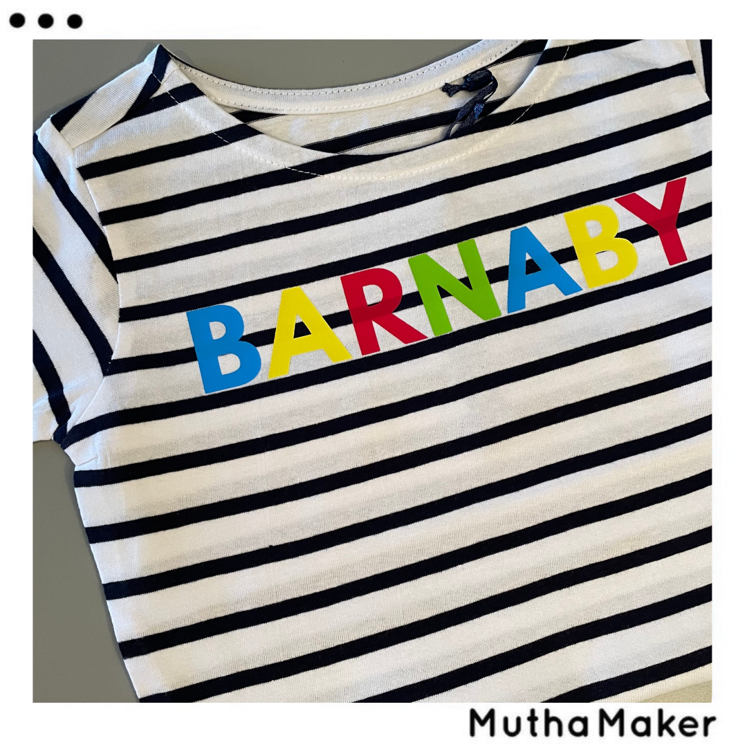 Kids Personalised Breton Tshirt