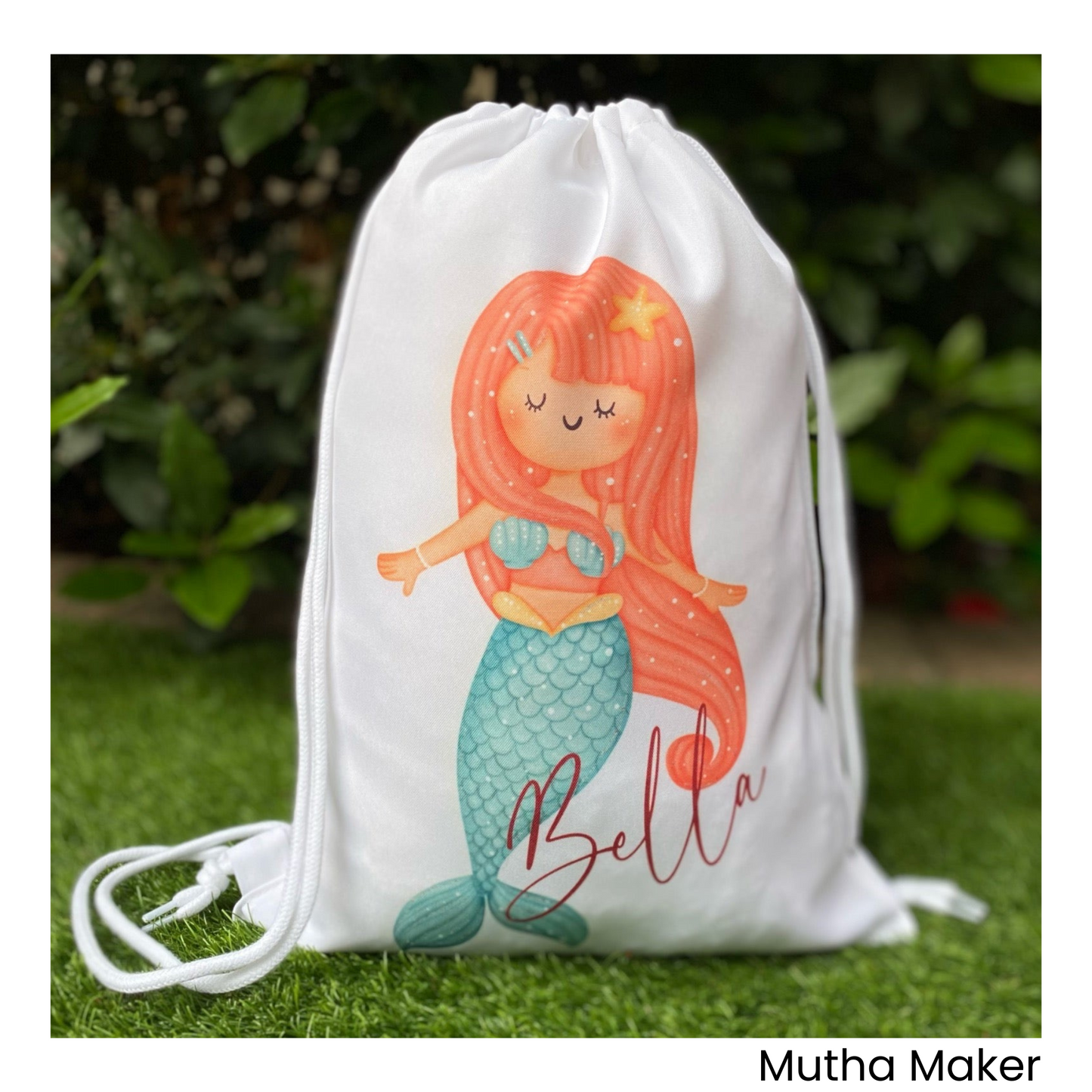 Drawstring Personalised Mermaid Swim Bag