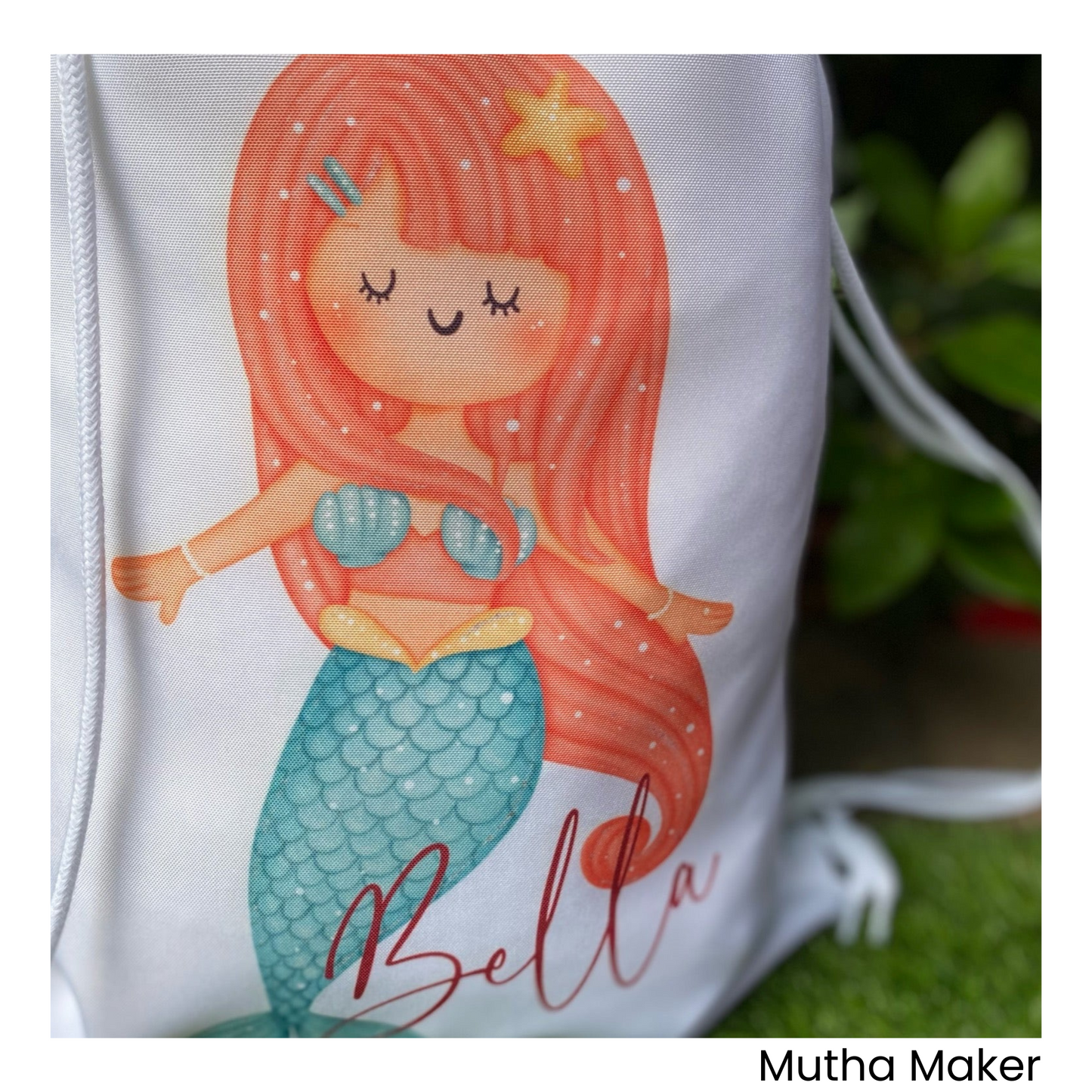 Drawstring Personalised Mermaid Swim Bag