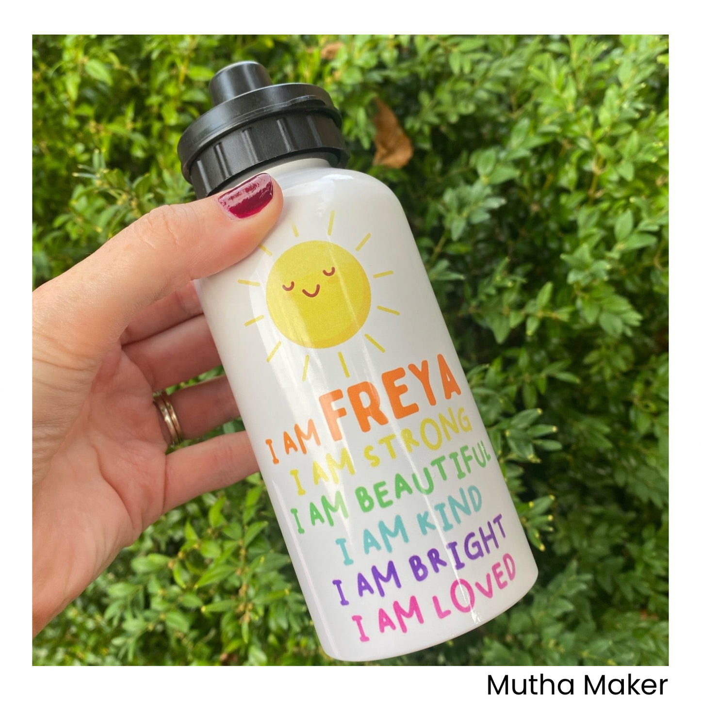 Affirmation aluminium water bottle