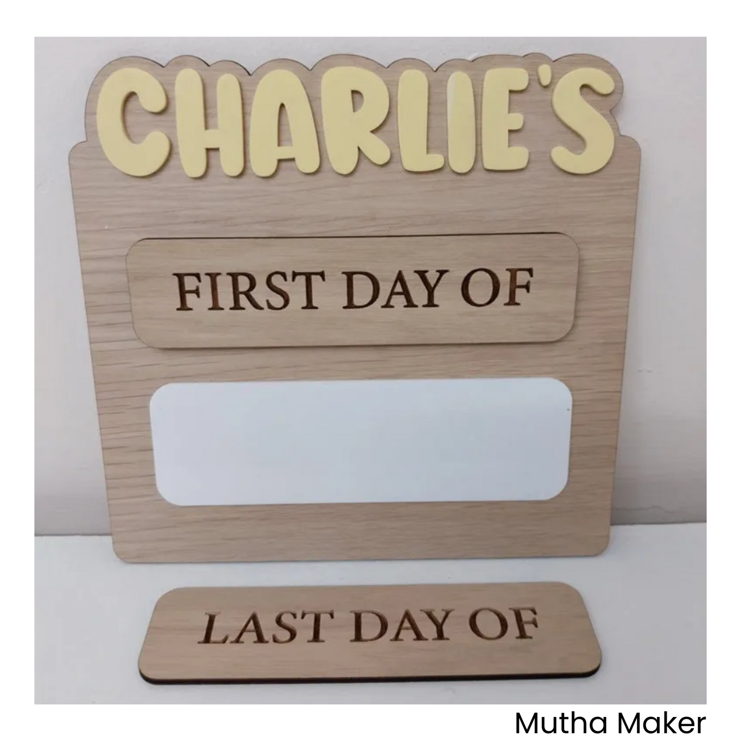 Personalised First Day/Last Day of Plaque 3D – Oak Veneer