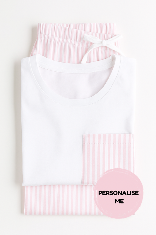Custom Print Pink Mini and Me PJs