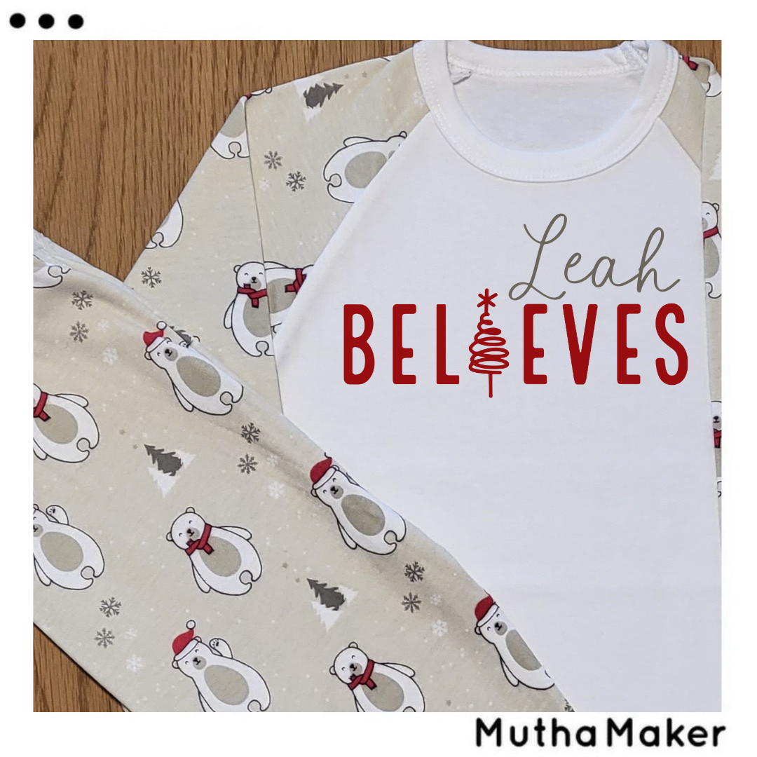 Christmas Polar Bear Kids Pjs