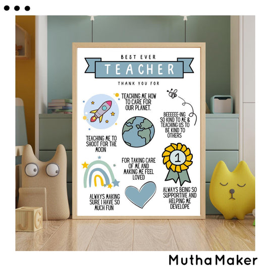 Personalised Teachers Print