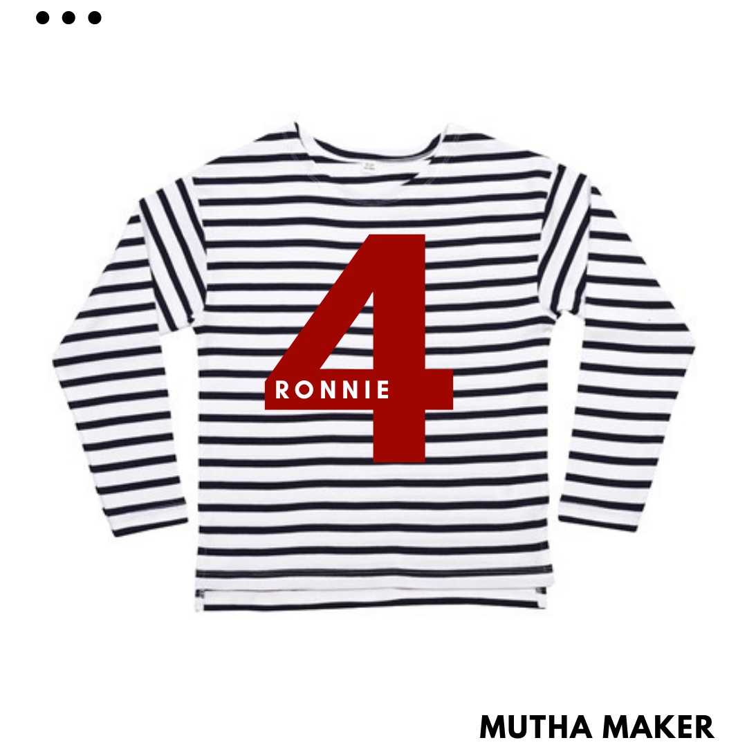 Personalised Breton Birthday Tshirt