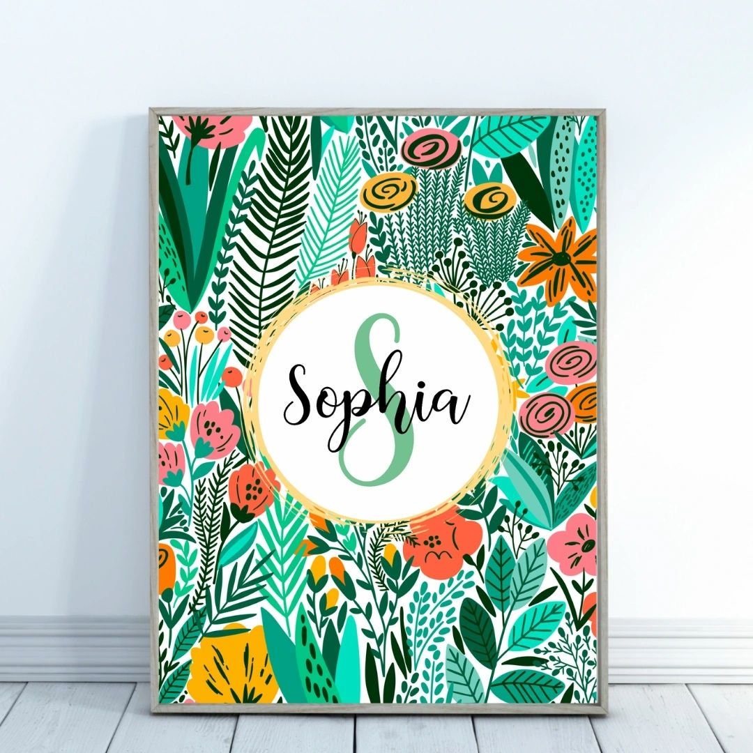 Personalised Floral Name Print