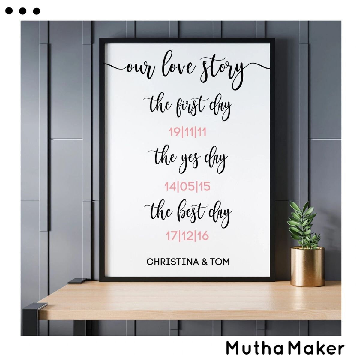 Love Story Wedding Anniversary Print