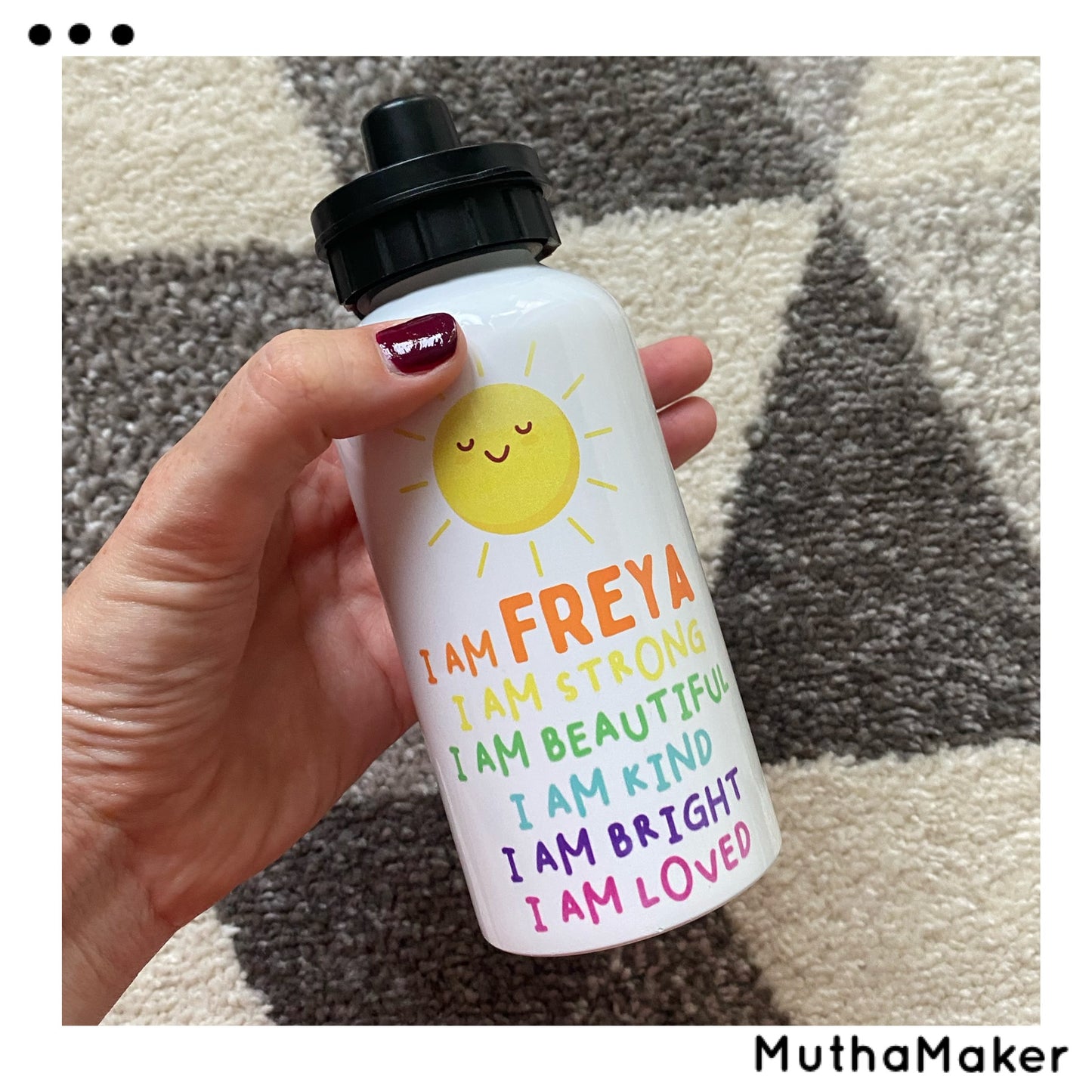 Affirmation aluminium water bottle