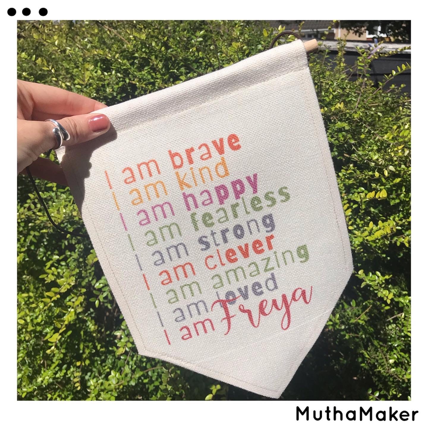 Kids Personalised Affirmation Pennant Flag