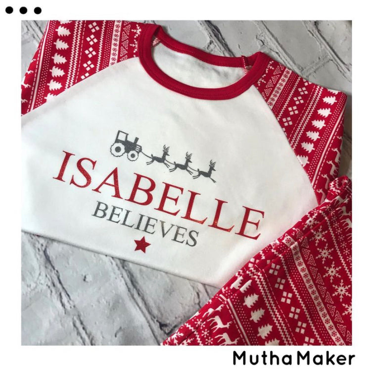 Kids Personalised Christmas Pjs