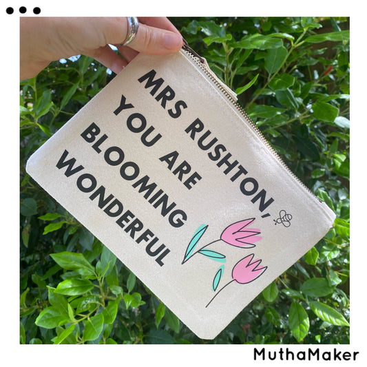 Personalised Blooming Wonderful Teacher Pouch