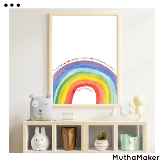 Maya Angelou Quote Rainbow Print