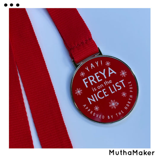 Personalised Nice List Medal