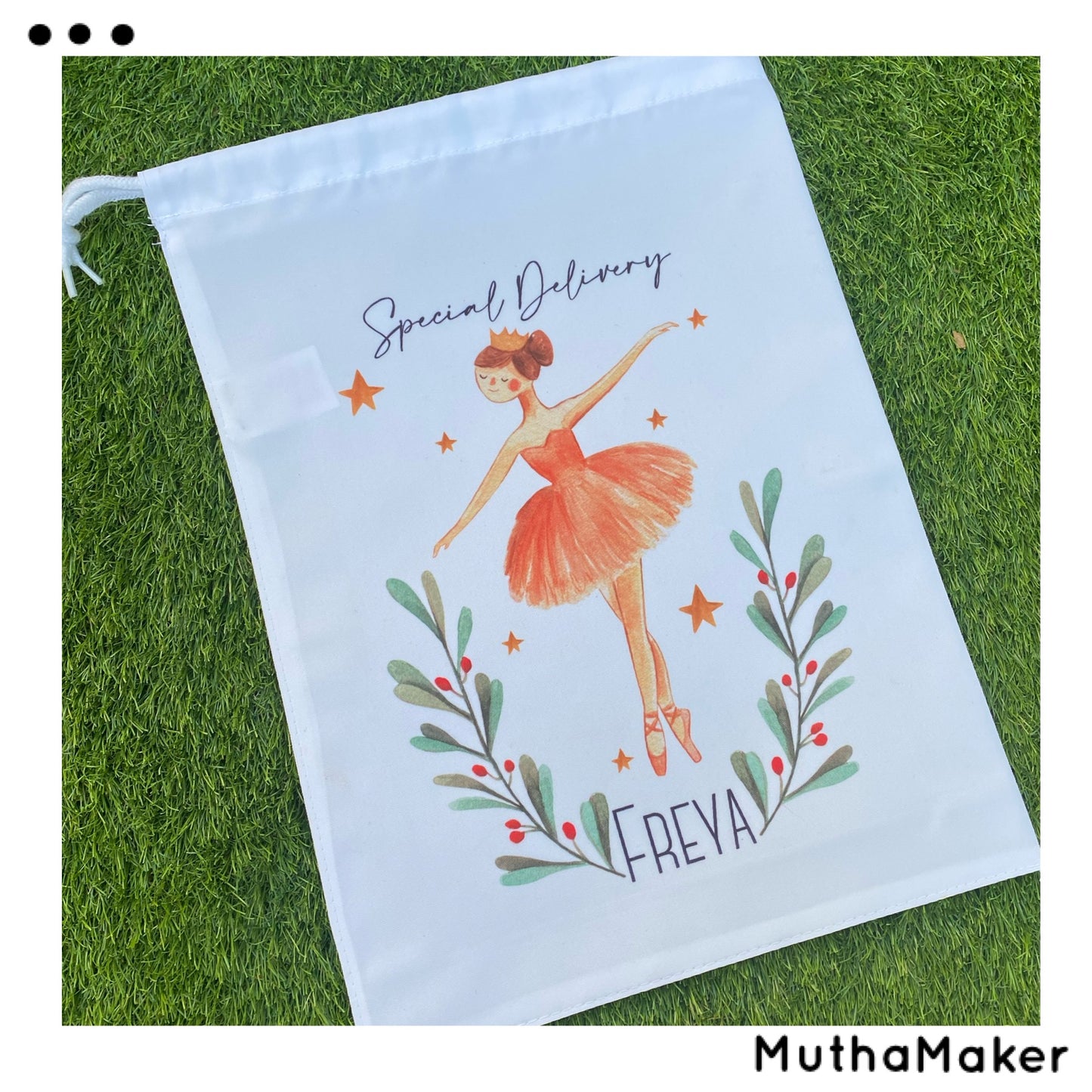 Personalised Christmas Drawstring Bag