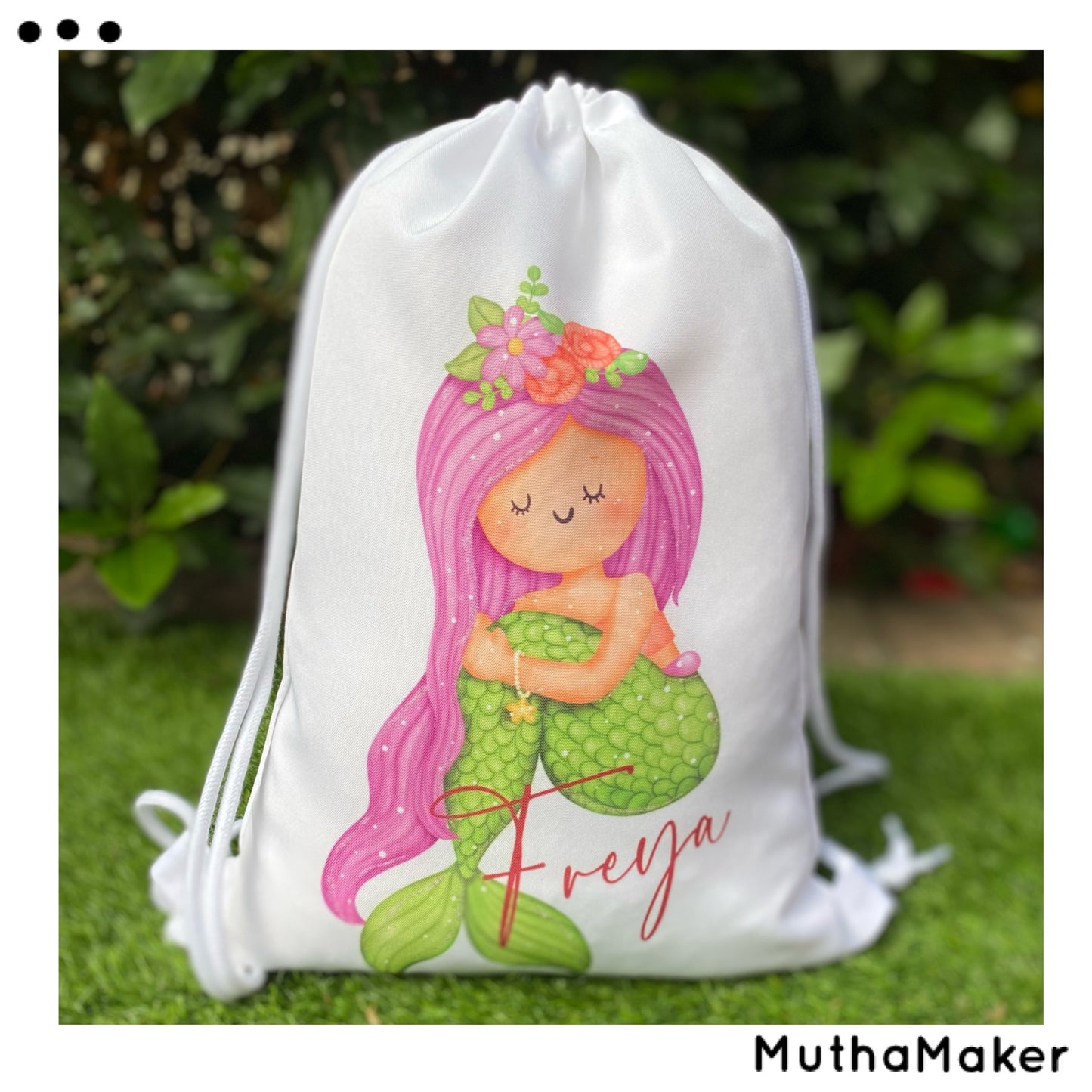 Drawstring Personalised Mermaid Swim Bag