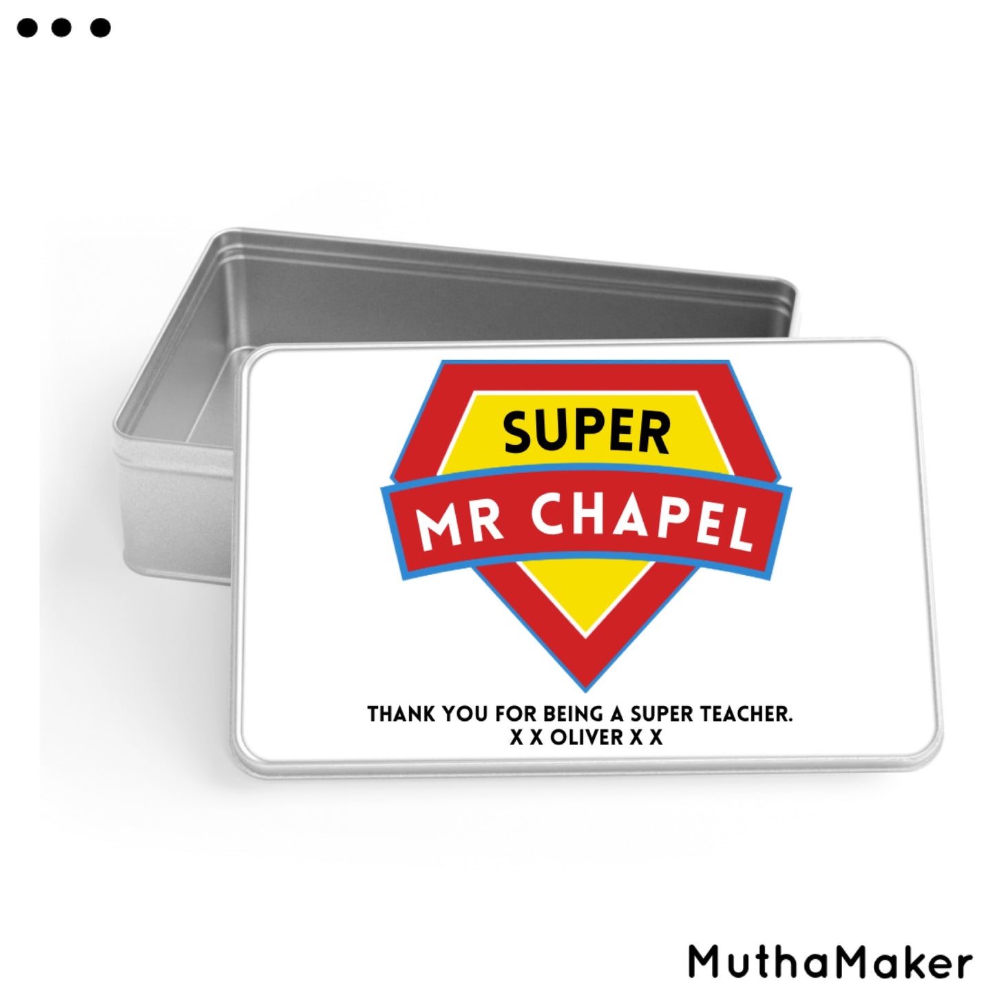 Personalised Super Hero Teacher Tin