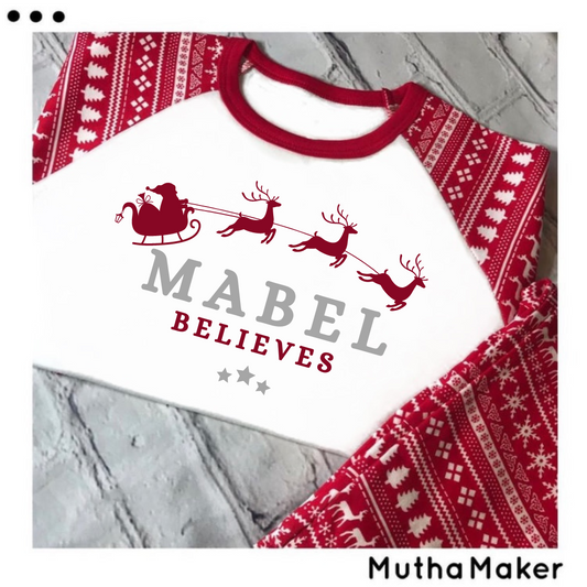 Kids Personalised Christmas Pjs